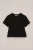 WE Fashion – Meisjes peplum T-shirt – Regular fit – Zwart – Katoen –