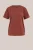 WE Fashion – Damest Jersey T-shirt met gouden accenten – Regular fit – Roestbruin – Katoen –