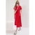 TRENDYOLMİLLA Dames Rood Effen Midi Kort Casual A-lijn Jurken
