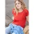 Street One Studio Dames Shirt met overhangende schouder en knoopdetail in Rood