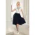 Topvintage exclusive ~ The Gina pencil jurk met overrok in wit en navy