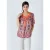 Poplin Top met print en oranje bies