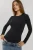 Slim Fit Lange Mouwen Crew Neck Bodysuit met Drukknoopjes
