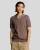 Lyle & Scott gebreide polo met open kraag en punt – pruimtruffel