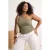 Trendyol Curve Dames Kaki Effen Lang Getailleerd Grote maten Blouses