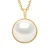 Halsketting met Bead Pendant Gele Gouden Omgeving Strak – Echte Gecultiveerde Ziltwaterparel Knop 10-11 mm