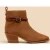 White Stuff Peony Suede Plait Strap Boot Mid Tan
