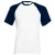 Fruit Of The Loom Heren baseballshirt met korte mouwen (Wit/Donker Marine)