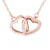 Hart ketting kruis oxiden zirkonium zilver 925 roze vergulde