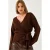 V-hals gebreide cardigan met striksluiting