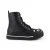 TUK Kitty zwarte combat sneakerlaarzen van imitatieleer voor dames – A6570L