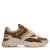 Manfield chunky leren sneakers taupe/bruin
