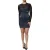 Denim Mini-jurk met Gelaagd Mesh en Versleten Effect