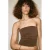 Mango strapless midi jurk – bruin