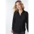 EsQualo Blouse Basic Structured Fabric Black