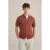 WE Fashion casual overhemd fijn gebreid roodbruin