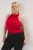 Trendyol Curve Dames Rood Effen Mouwloos Getailleerd Grote maten Blouses