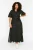 Trendyol Curve Dames Zwart Stippen Maxi Kort Casual A-lijn Grote maten Jurk