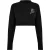 Calvin Klein Crop-top met logo op de borst en hoge kraag voor dames (jeansstijl) (Zwart)