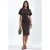 Crew Neck Mini T-shirt Jurk met Drapé