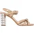 Miu Miu Sandalen met Strikdetail en Enkelbandje, Kristallen Hakken in Nude Leren Patina