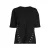 Anytime eyelet T-shirt zwart