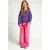 LOOXS little katoenen oversized gestreepte gebreide sweater – paars