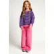 LOOXS little katoenen oversized gestreepte gebreide sweater – paars