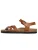 Bayton Sandalen met riem ‘Denia’  bruin / gemengde kleuren