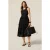 Oltre Flared Dress In Broderie Anglaise Lace Black