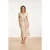 Smashed Lemon Midi-jurk met bloemprint en korte mouwen beige/wit |