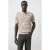 Mango Man regular fit gebreide gestreepte polo – lichtbeige