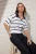TRENDYOLMİLLA Dames Donkerblauw Gestreept Kort Regular fit Blouses