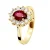 Marquise Ring RUBY 0,95 Cts Diamond 0,36 Cts geel goud 18 Karaat