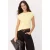 TRENDYOLMİLLA Dames Geel Effen Kort Regular fit T-shirts