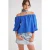 Modal Gemengde Blouse met Madonna Kraag en Rimpeldetail