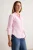 TRENDYOLMİLLA Dames Roze Gestreept Lang Slim fit Overhemden