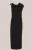 WE Fashion – Dames midi jurk met gouden broche – Zwart – Viscose –