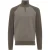trui Genti effen khaki normale fit katoen turtleneck rits