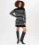 Oversized tuniekjurk met hoge hals en strepen