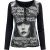 Henley top met lange mouwen en grafische print