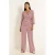CLAUDIA BY CLAUDIA STRÄTER travelstof wide leg broek met print – donkerrood/ecru