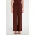 Cache Cache wide leg high waist casual broek donkerbruin met textuur