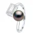 Verstelbare ring Cubic Zirconia – Echte Teelt Tahiti Parels Rond 8-9 mm