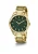 GUESS Analoog horloge ‘Dex’  goud / donkergroen