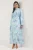 Trendyol Modest Dames Blauw Bloemen Maxi Lang Casual Skater Modest Jurken