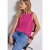 Street One Dames Jersey top met rimpels in Pink