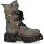 New Rock grijze/bruine leren gothic bikerlaarzen tot halverwege de kuit – M-373XL-C119