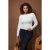 Trendyol Curve Dames Ecru Effen Lang Getailleerd Grote maten Blouses