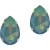 OTAZU La Reina Earrings White Opal Star Shine Blue